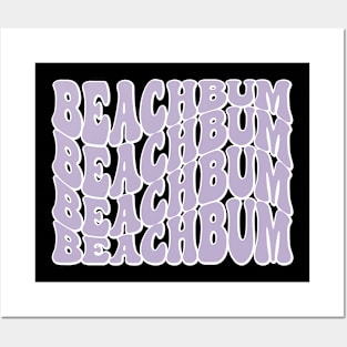 Beachbum Funny Summer Shirt in Groovy Wavy Words Posters and Art